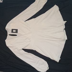 New Fashion Nova Curve 1X White Long Sleeve Romper